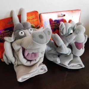 NWT Disney Hunchback of Notre Dame Hand Puppet Lot. Vintage. Hugo and Victor.